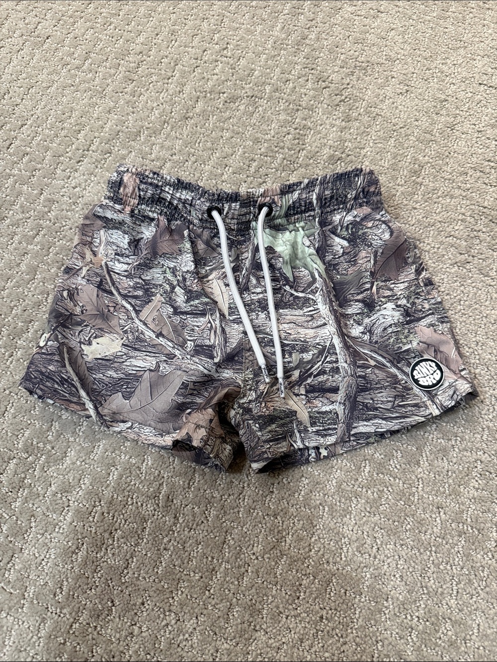 Binky Bro Camo Elastic-Waist Shorts with Drawstring
